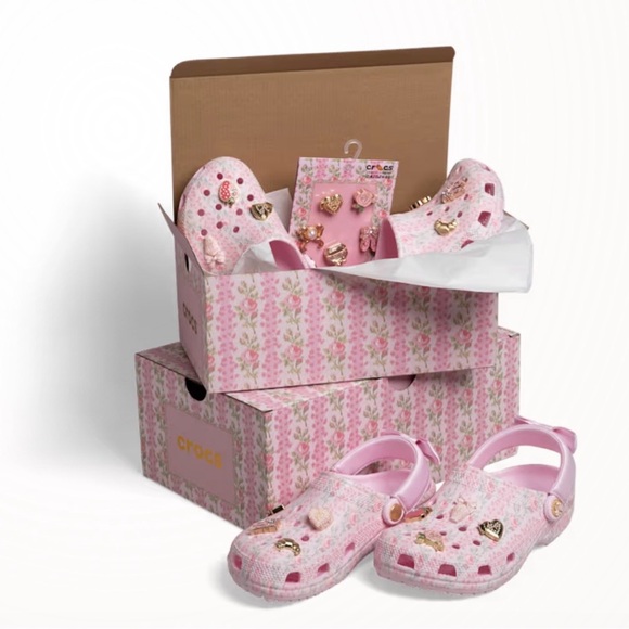 Love Shack Fancy Crocs Pink Clog Shoes size adult 9 - Picture 5 of 6